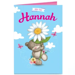Card Factory Personalised Hugs Bear Card - For You, Giant Daisy