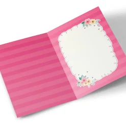 New Personalised Hugs Bear Card - Pink Roses Kids Any Occasion|Thank You