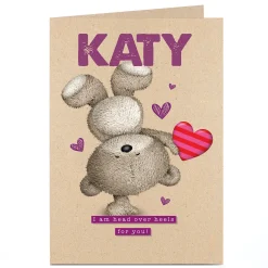Hot Personalised Hugs Bear Card - Head Over Heels Any Occasion|Just To Say