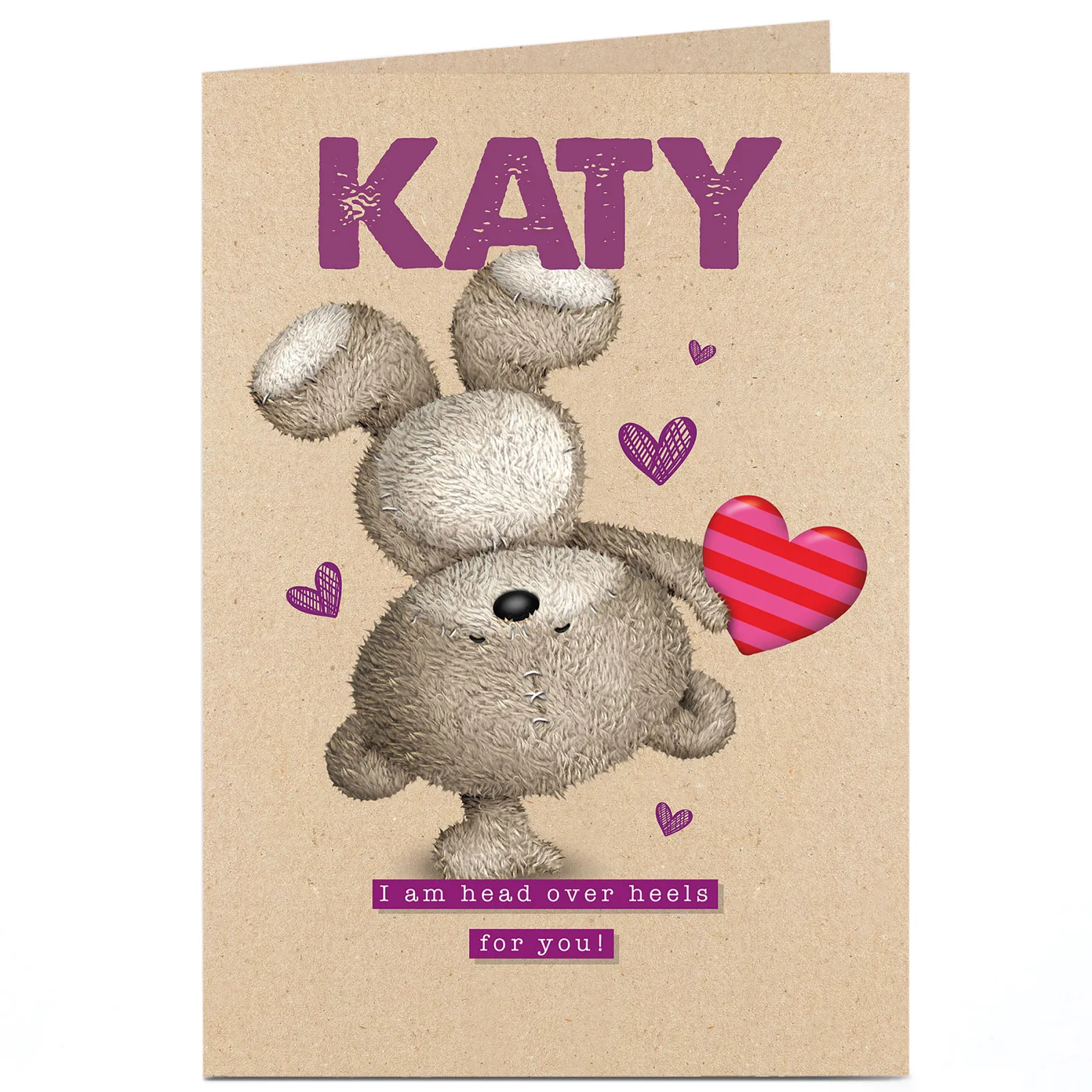 Hot Personalised Hugs Bear Card - Head Over Heels Any Occasion|Just To Say