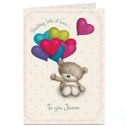 Hot Personalised Hugs Bear Card - Sending Lots Of... Kids Any Occasion|Thank You