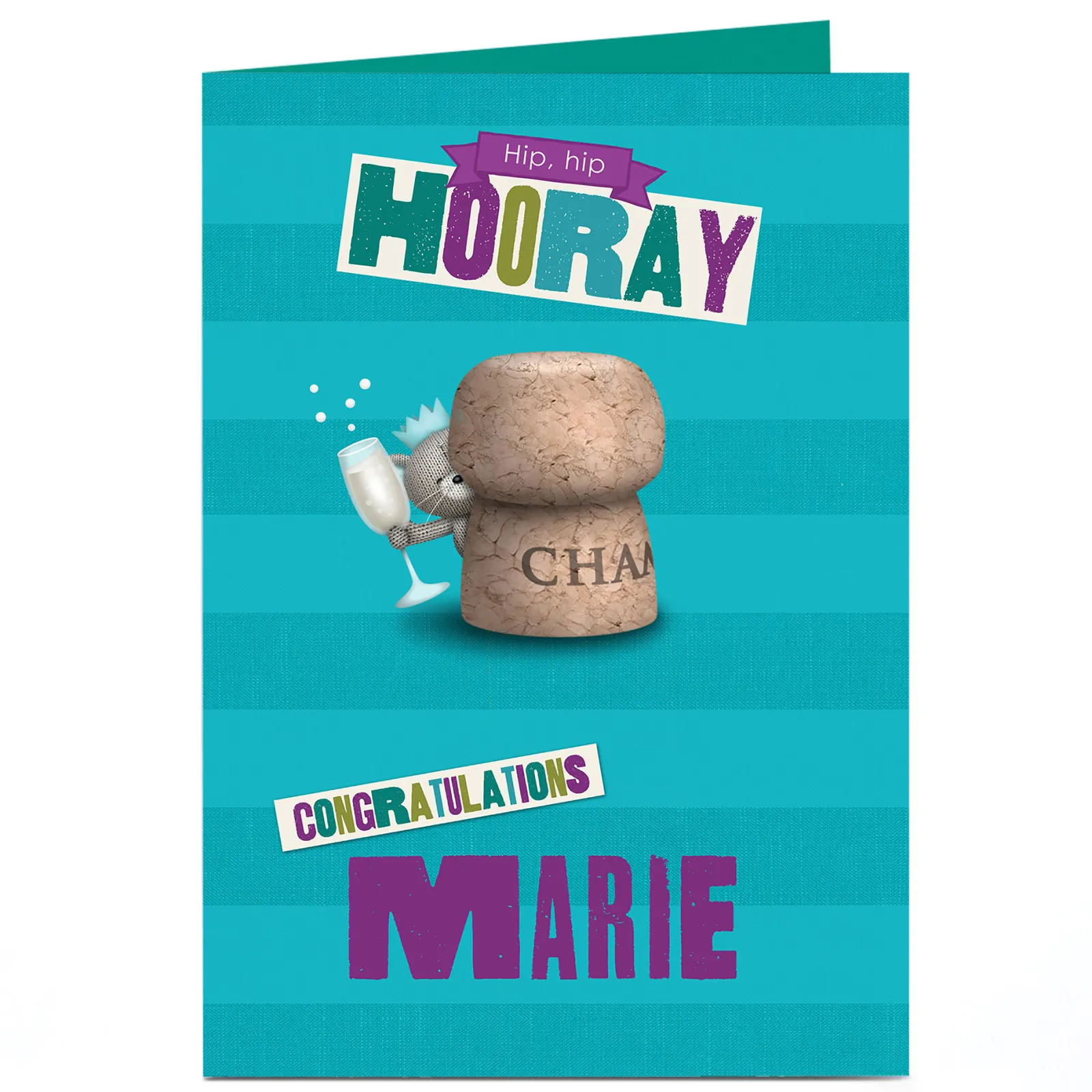 Sale Personalised Hugs Bear Congratulations Card - Hip Hip Hooray Retirement|New Job