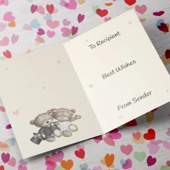 Best Personalised Hugs Bear Wedding Card - Bride and Groom Wedding
