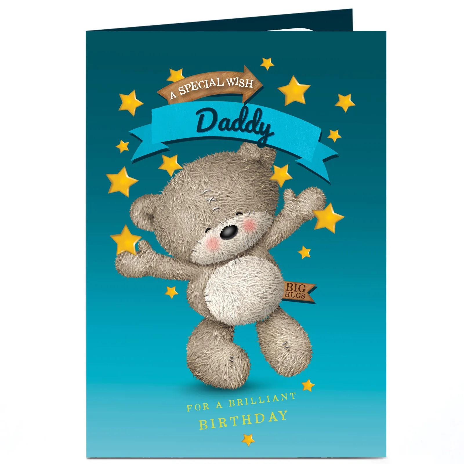 Card Factory Personalised Hugs Birthday Card - Daddy A Special Wish