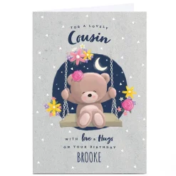 New Personalised Hugs Birthday Card - For A Lovely Cousin Kids For Kids|Birthday