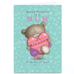 Card Factory Personalised Hugs Birthday Card - Mum In A Million