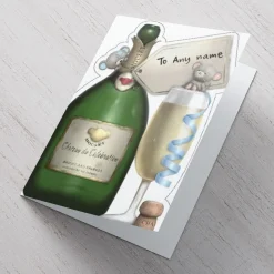 Clearance Personalised Hugs Card - Celebration Champagne Any Occasion|Congratulations