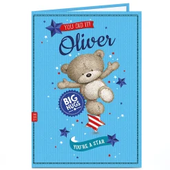Card Factory Personalised Hugs Congratulations Card - You Did It!