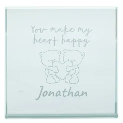 Online Personalised Hugs Glass Token - Make My Heart Happy Personalised Jewellery And Keepsakes|Jewellery & Keepsakes