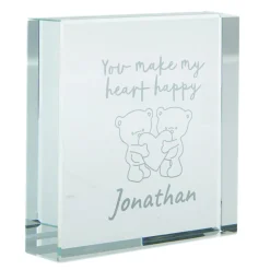 Online Personalised Hugs Glass Token - Make My Heart Happy Personalised Jewellery And Keepsakes|Jewellery & Keepsakes