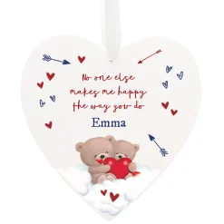 Card Factory Personalised Hugs Large Wooden Heart Ornament