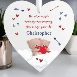 Card Factory Personalised Hugs Large Wooden Heart Ornament