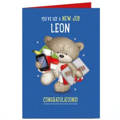 Card Factory Personalised Hugs New Job Card - Bear & Office Supplies