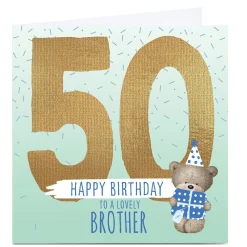 Card Factory Personalised Hugs 50th Birthday Card - Any Relation