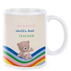 Card Factory Personalised Hugs Thank You Teacher Mug - Rainbow Wave