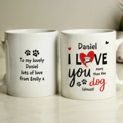 Best Personalised I Love You More Than The Dog Mug Personalised Mugs|Mugs