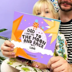 Card Factory Personalised I Love You To The Moon & Back Father's Day Book