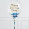 Card Factory Personalised 20-Inch Blue Heart Confetti Bubblegum Balloon - DELIVERED INFLATED!