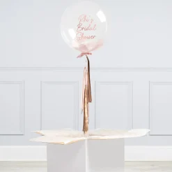 Hot Personalised 20-Inch Bubblegum Confetti Balloon Rose Gold - DELIVERED INFLATED! Personalised Party|Wedding Party