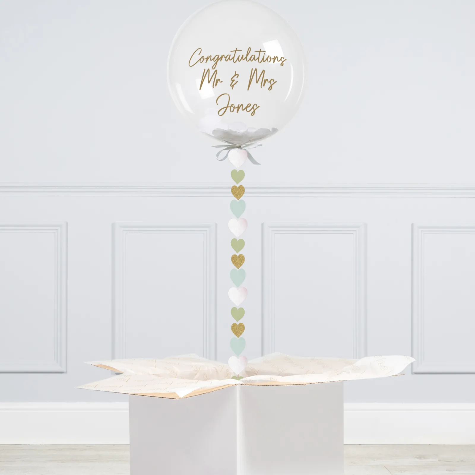 Card Factory Personalised 20-Inch Bubblegum Confetti Balloon With Heart Tail - DELIVERED INFLATED!