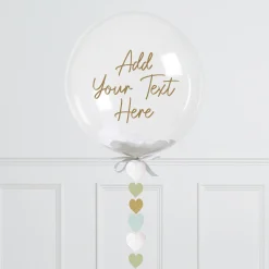 Card Factory Personalised 20-Inch Bubblegum Confetti Balloon With Heart Tail - DELIVERED INFLATED!