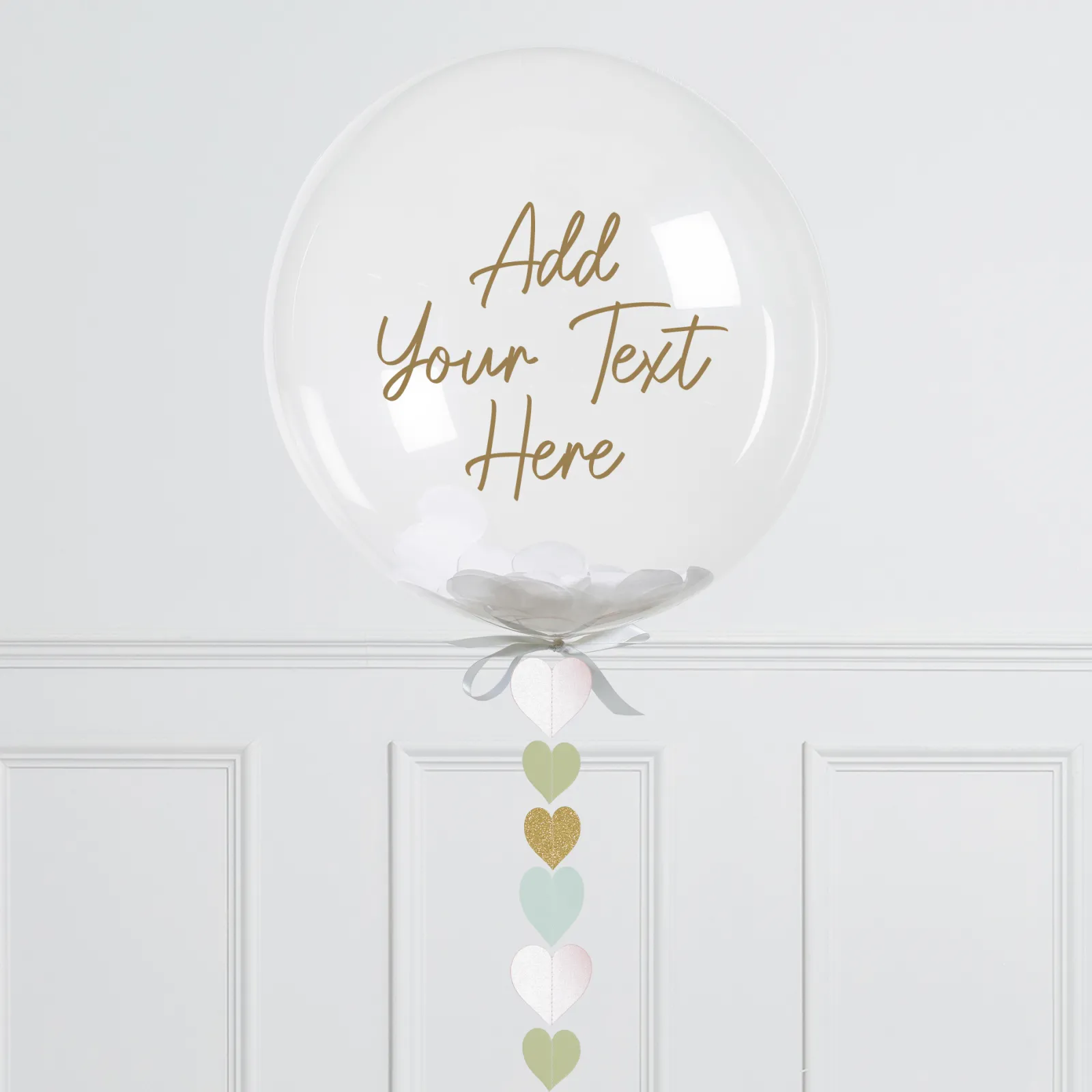 Card Factory Personalised 20-Inch Bubblegum Confetti Balloon With Heart Tail - DELIVERED INFLATED!