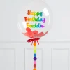 Discount Personalised 20-Inch Rainbow Circle Confetti Bubblegum Balloon - DELIVERED INFLATED! Personalised Party|Balloons For Him