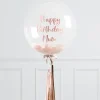 Card Factory Personalised 20-Inch Rose Gold Confetti Tassel Bubblegum Balloon - DELIVERED INFLATED!