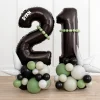 Card Factory Personalised Inflated Black & Green Number Balloon Stack - Choose Your Age