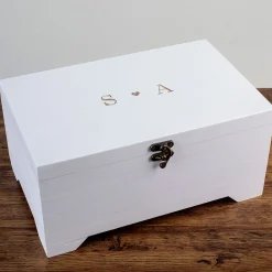 Card Factory Personalised Initials White Storage Box