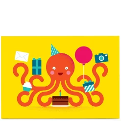Online Personalised Jamie Nash Birthday Card - Octopus Kids Any Occasion|For Everyone