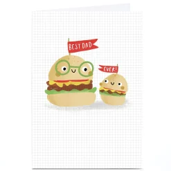 Card Factory Personalised Jess Moorhouse Card - Best Dad Ever Burgers