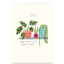 Card Factory Personalised Jess Moorhouse Card - One More Plant Won't Hurt