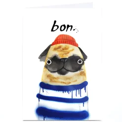 Card Factory Personalised Jolly Awesome Card - Bon Pug
