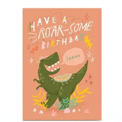 Personalised Jordan Wray Birthday Card - Roar-some Kids Funny|For Kids