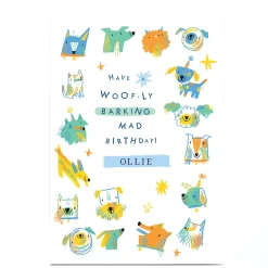 Kids Card Factory Personalised Jordan Wray Birthday Card - Dogs