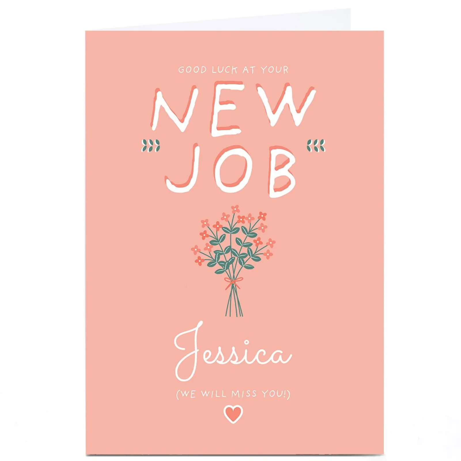 Discount Personalised Juniper & Rose Studio New Job Card - Good Luck New Job