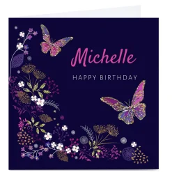 Card Factory Personalised Kerry Spurling Birthday Card - Butterflies