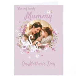 Discount Personalised Kerry Spurling Mother's Day Photo Card - Swans, Mummy Photo