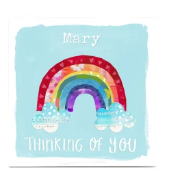 Card Factory Personalised Kerry Spurling Thinking Of You Card - Rainbow