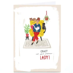 Card Factory Personalised Kerry Spurling Card - Cat Plant Lady