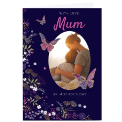 Card Factory Personalised Kerry Spurling Mother's Day Photo Card - Butterfly, Mum