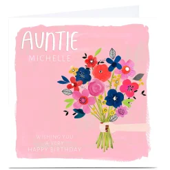 Card Factory Personalised Kerry Spurling Birthday Card - Flowers, Auntie