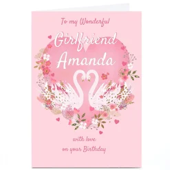 Card Factory Personalised Kerry Spurling Birthday Card - Swans, Girlfriend