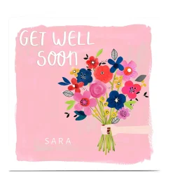 Outlet Personalised Kerry Spurling Get Well Soon Card - Flowers Premium Square|Get Well