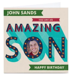 Card Factory Personalised Kerry Spurling Photo Card - Amazing Son