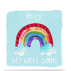 Card Factory Personalised Kerry Spurling Get Well Soon Card - Rainbow