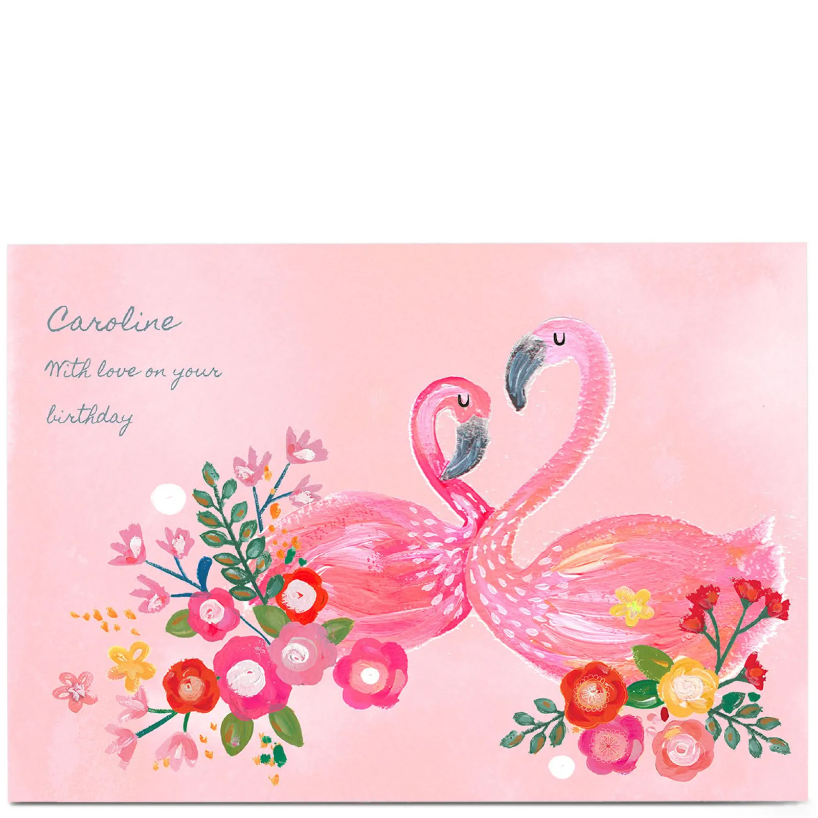 Hot Personalised Kerry Spurling Card - Flamingos For Wife|For Sister