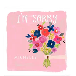 Card Factory Personalised Kerry Spurling Card - Flowers I'm Sorry