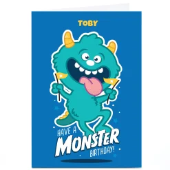 Online Personalised Kiddo Birthday Card - Monster Birthday Kids For Son|For Nephew
